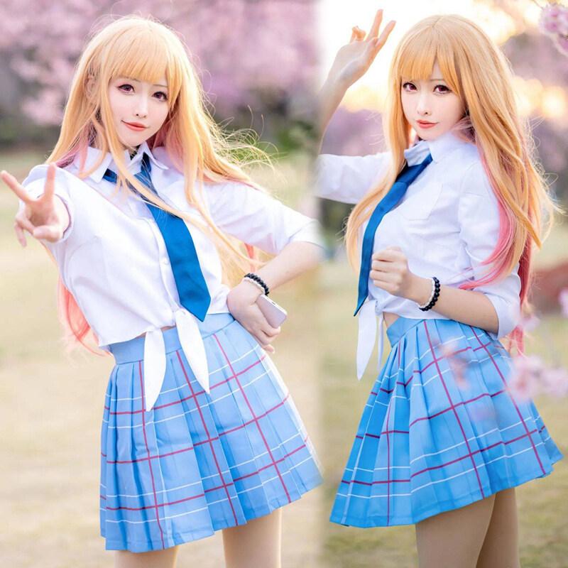 Косплей аниме My Dress Up Darling Marin Kitagawa JK, униформа, рубашка, юбка, карнавальный костюм на Хэллоуин, костюмы для косплея