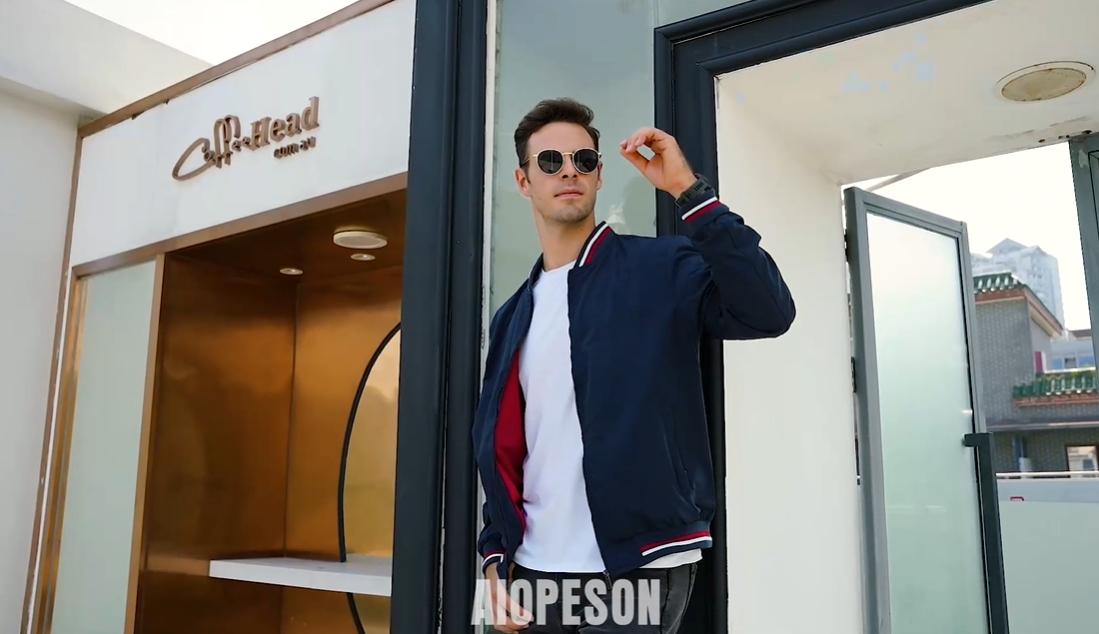 AIOPESON, однотонная бейсбольная куртка, мужская повседневная облегающая мужская куртка-бомбер, новая осенняя модная куртка высокого качества для мужчин