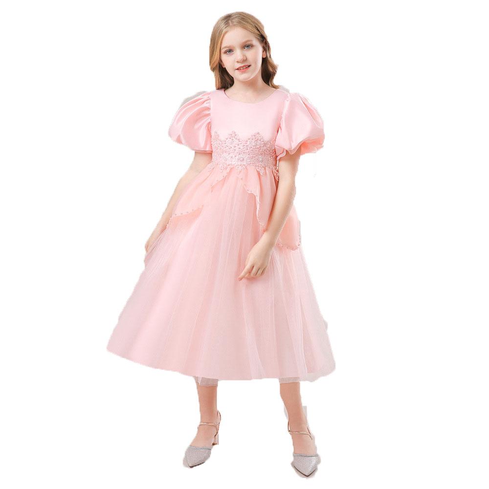 Платье принцессы для девочек, торжественное кружевное платье на день рождения 5 лет для маленьких девочек, платье принцессы с бантом для крещения, вечерние свадебные платья с цветочным узором