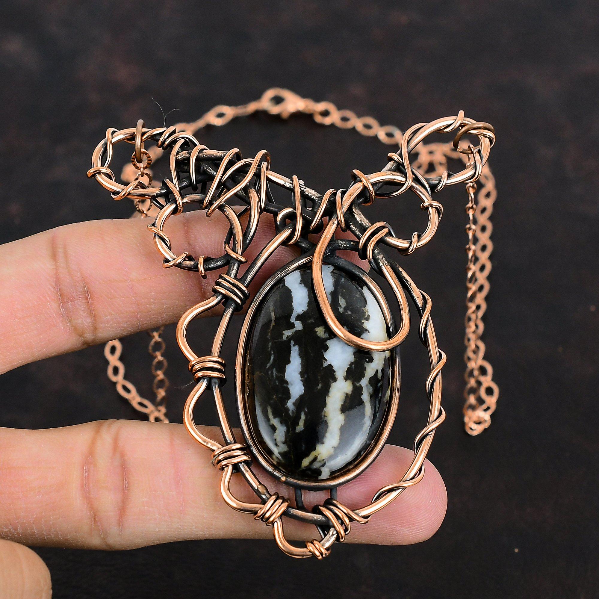 Ожерелье из бирюзы белого буйвола, ожерелье из медной проволоки, регулируемое ожерелье из цепочки ручной работы, медные украшения, ожерелье из драгоценных камней для подарков