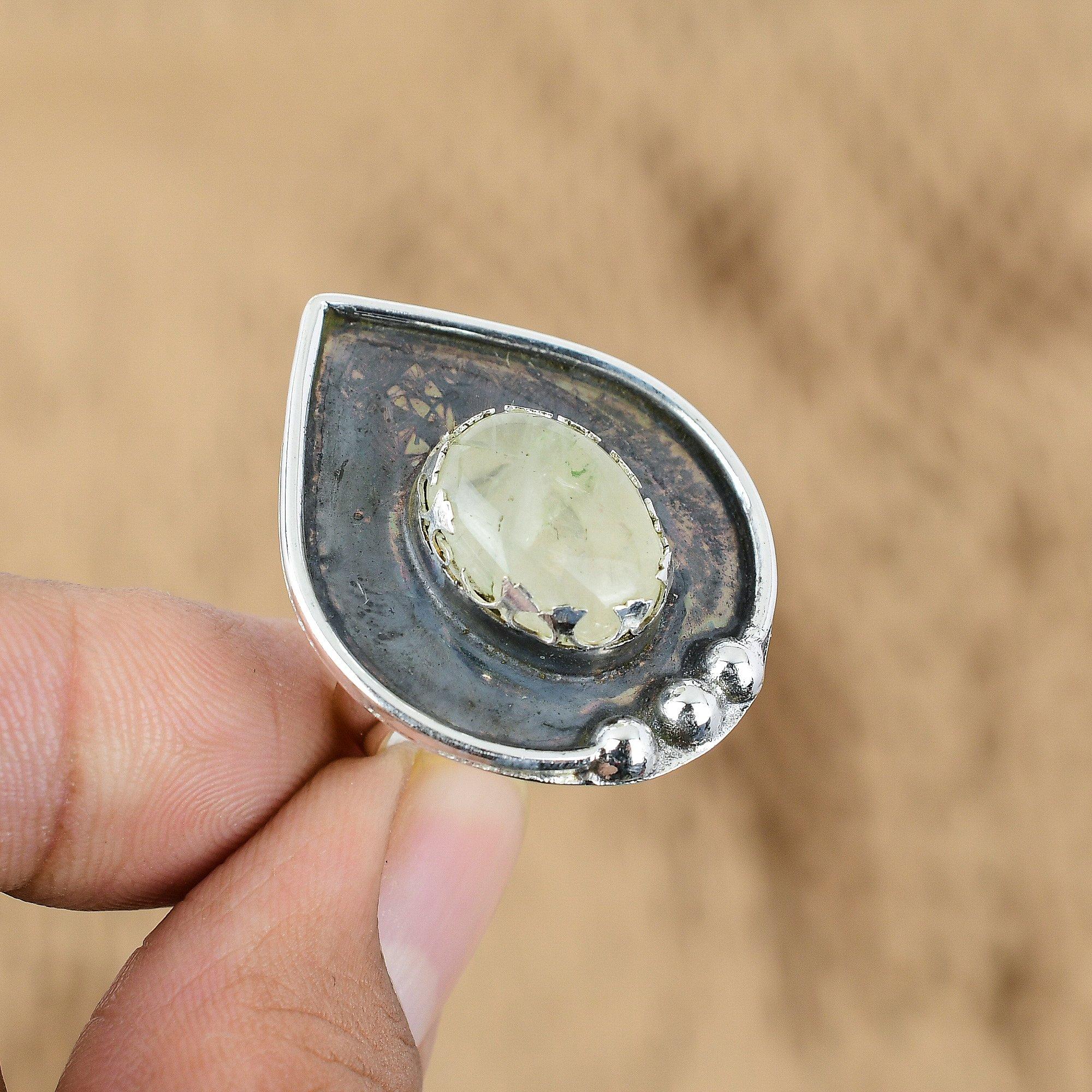 Mothers day Deal 925 Sterling Silver June Birth Moonstone Gemstone Ring Jewelry
