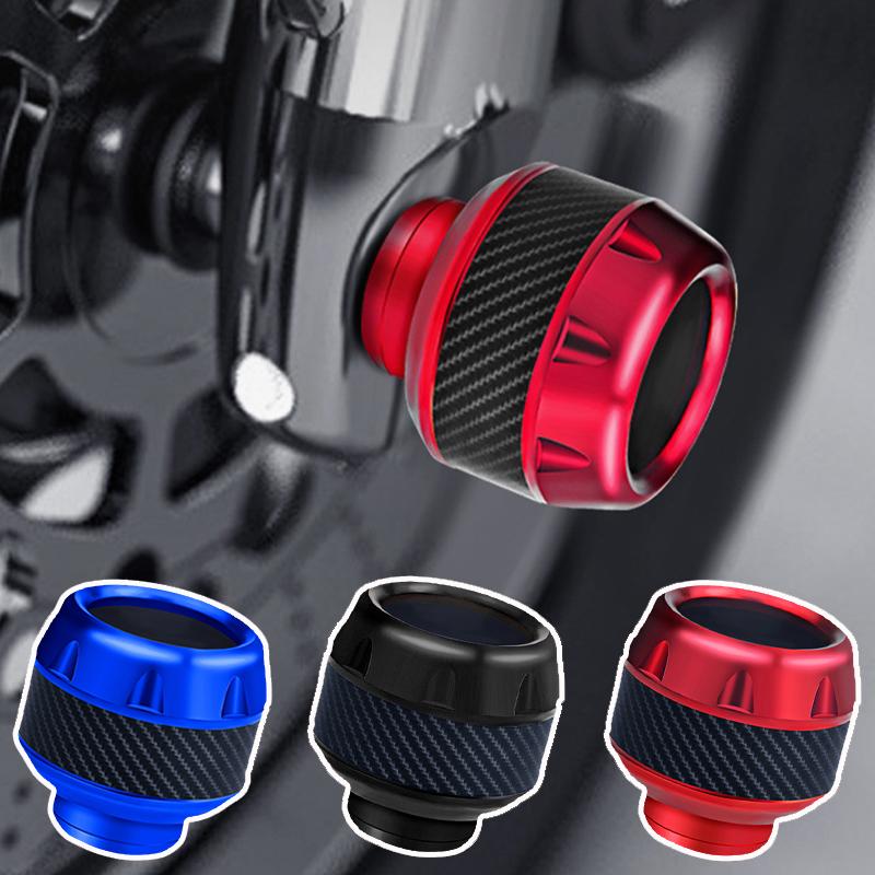 SEAMETAL 2Pcs Aluminum Alloy Motorcycle Crash Protector Scooter Wheel Front Fork Frame Falling Protection Pads Sliders Moto Exterior