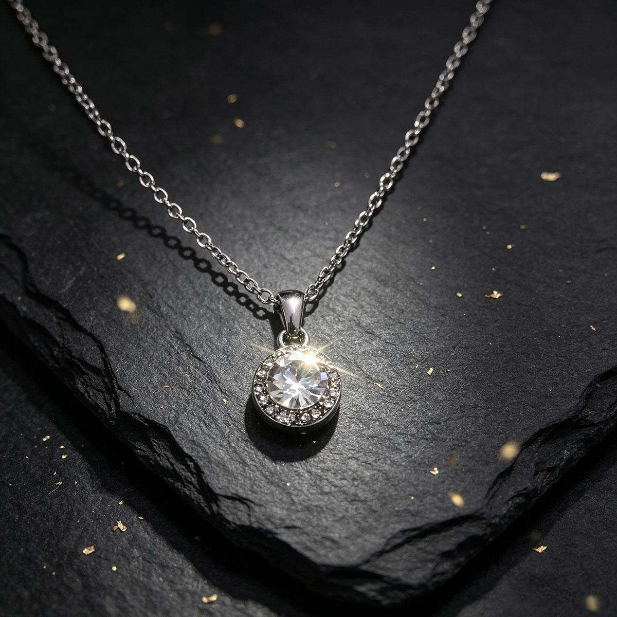 Sunflower round silver necklace women's Korean fashion pigeon egg pendant small design clavicle chain daily wear