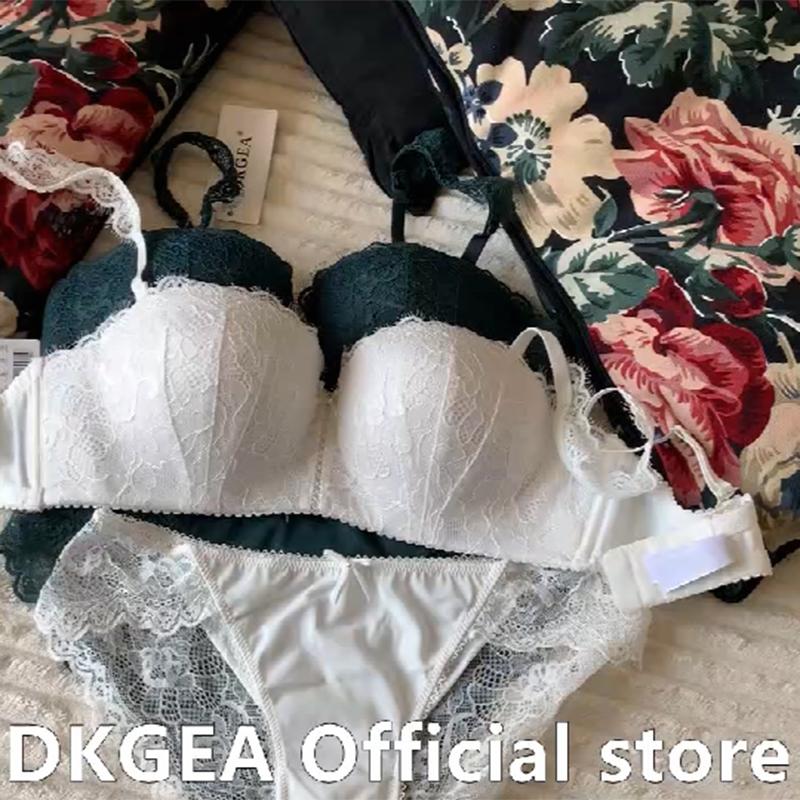DKGEA Кружевной бюстгальтер с глубоким V-образным вырезом, бюстгальтер пуш-ап, женский сексуальный комплект нижнего белья