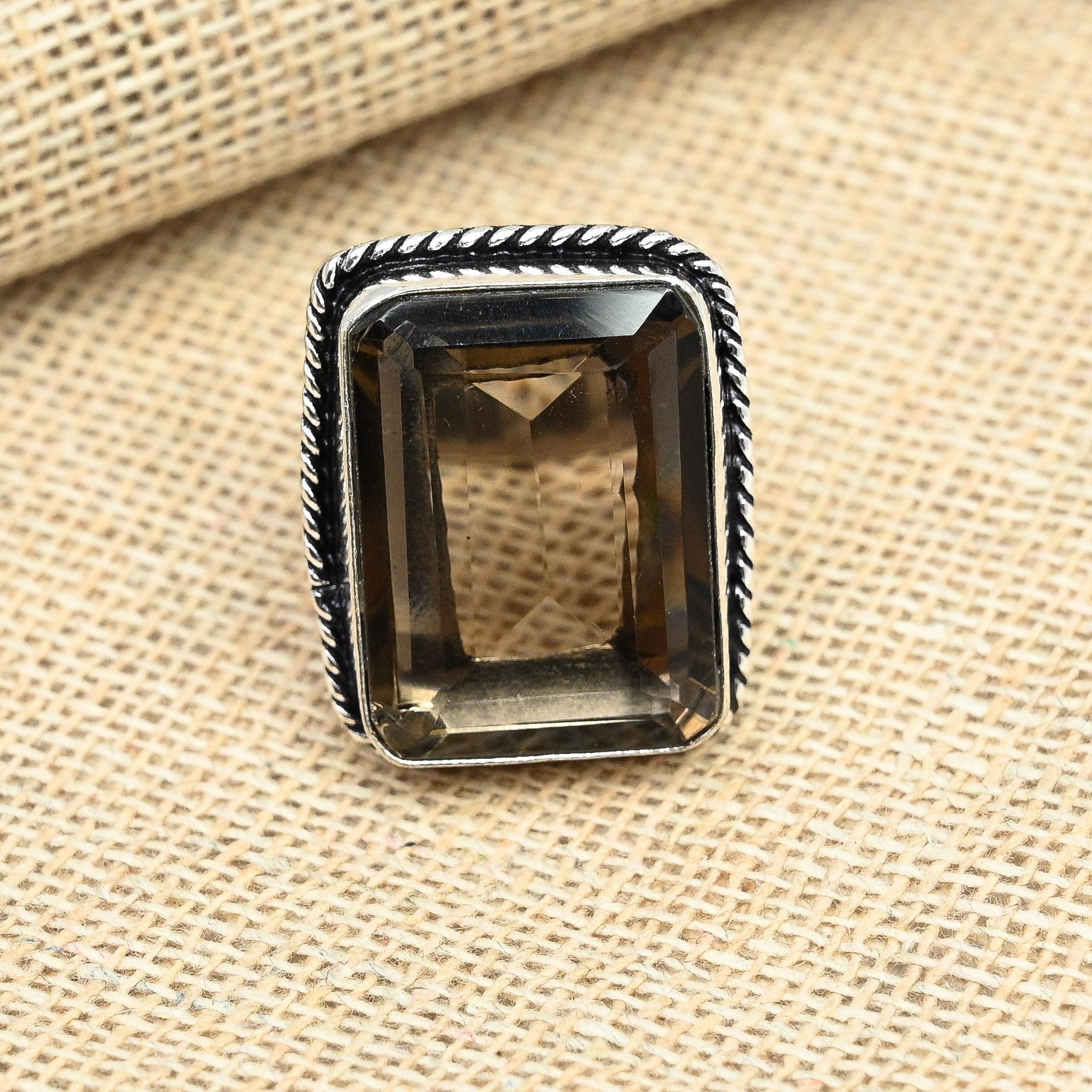 Удивительный дымчатый топаз, драгоценный камень, кольцо из стерлингового серебра 925 пробы, женские украшения ручной работы,