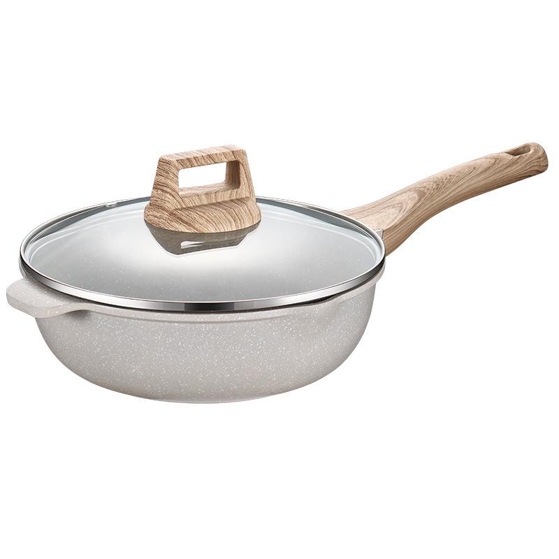 12,5-дюймовая глубокая сковорода с антипригарным покрытием и крышкой, индукционная посуда для сковороды, кухонная сковорода с антипригарным покрытием, не содержащая ПФОК