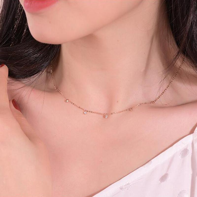 ANENJERY Ожерелье с кисточками из нескольких цирконов для женщин, простое индивидуальное колье, европейские украшения