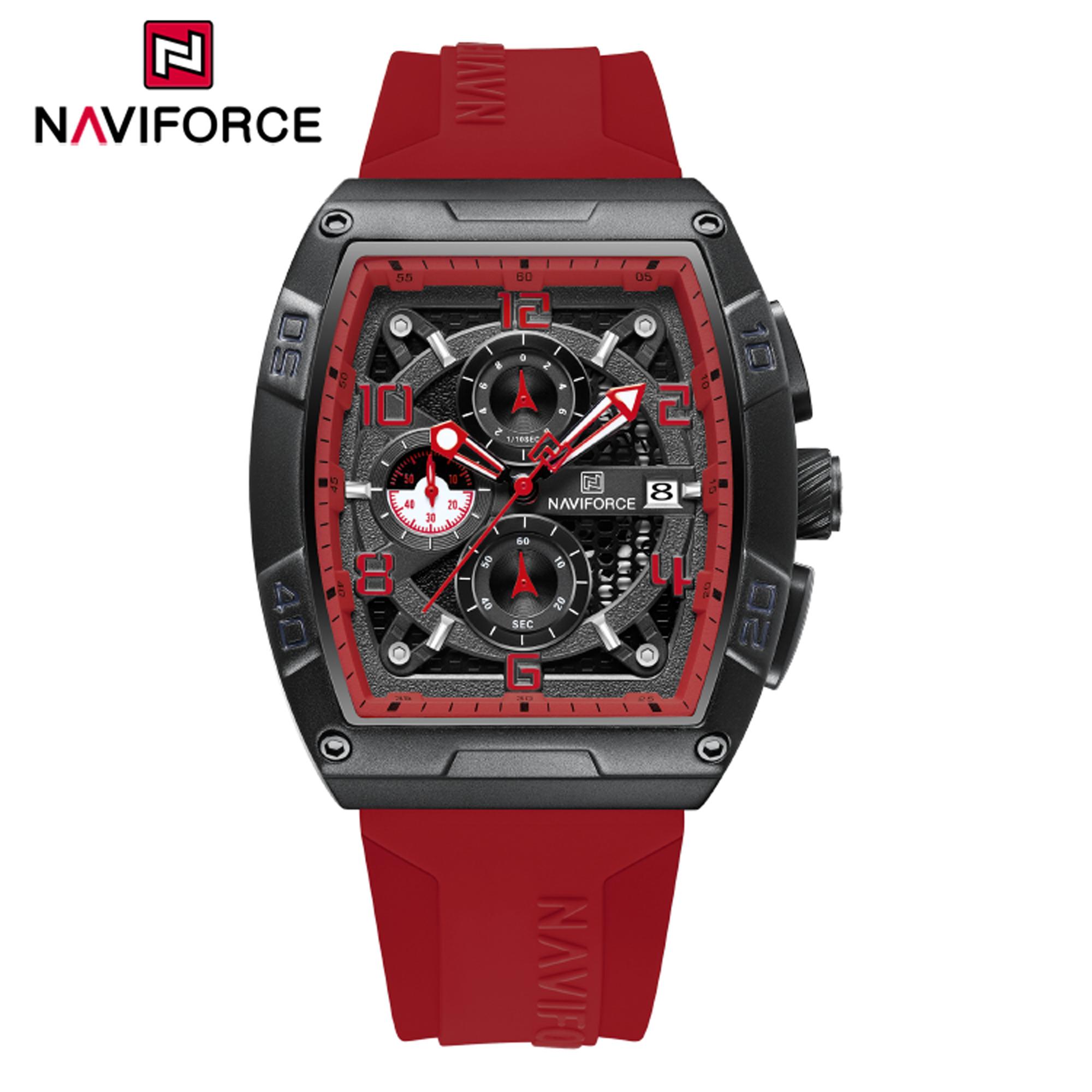 Naviforce Часы для мужчин водонепроницаемые оригинальные спортивные наручные часы многофункциональный хронограф с календарем дисплей цифровой светящийся циферблат мода