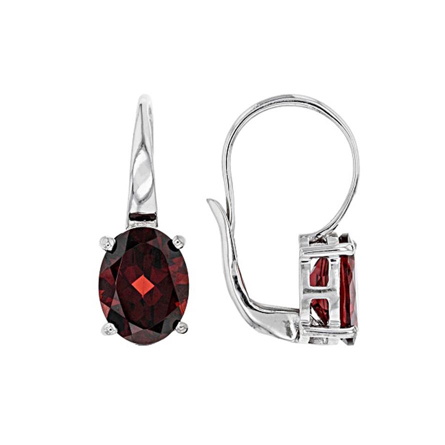 100% Natural Mozambique Garnet Clasp Earring Oval Cut 7*9mm 4.2ct Fine Gemstone Jewelry 925 Sterling Silver Classic Simple