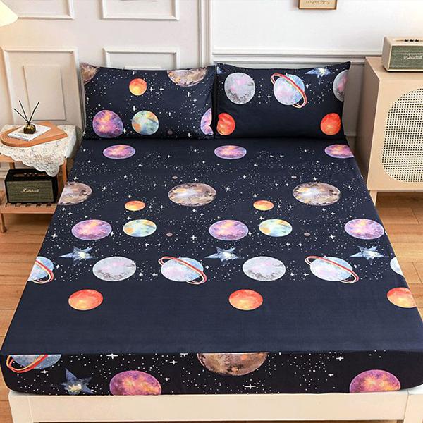 Наматрасник с принтом, четыре угла с резинкой, простыня (без наволочек)