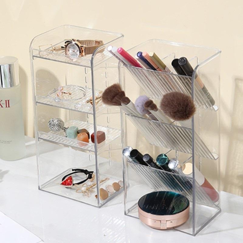 Mirror Cabinet Storage Box Desktop Transparent Dressing Table Skin Care Products Jewelry Makeup Brush Multi-layer Storage Rack Lipstick Storage Rack