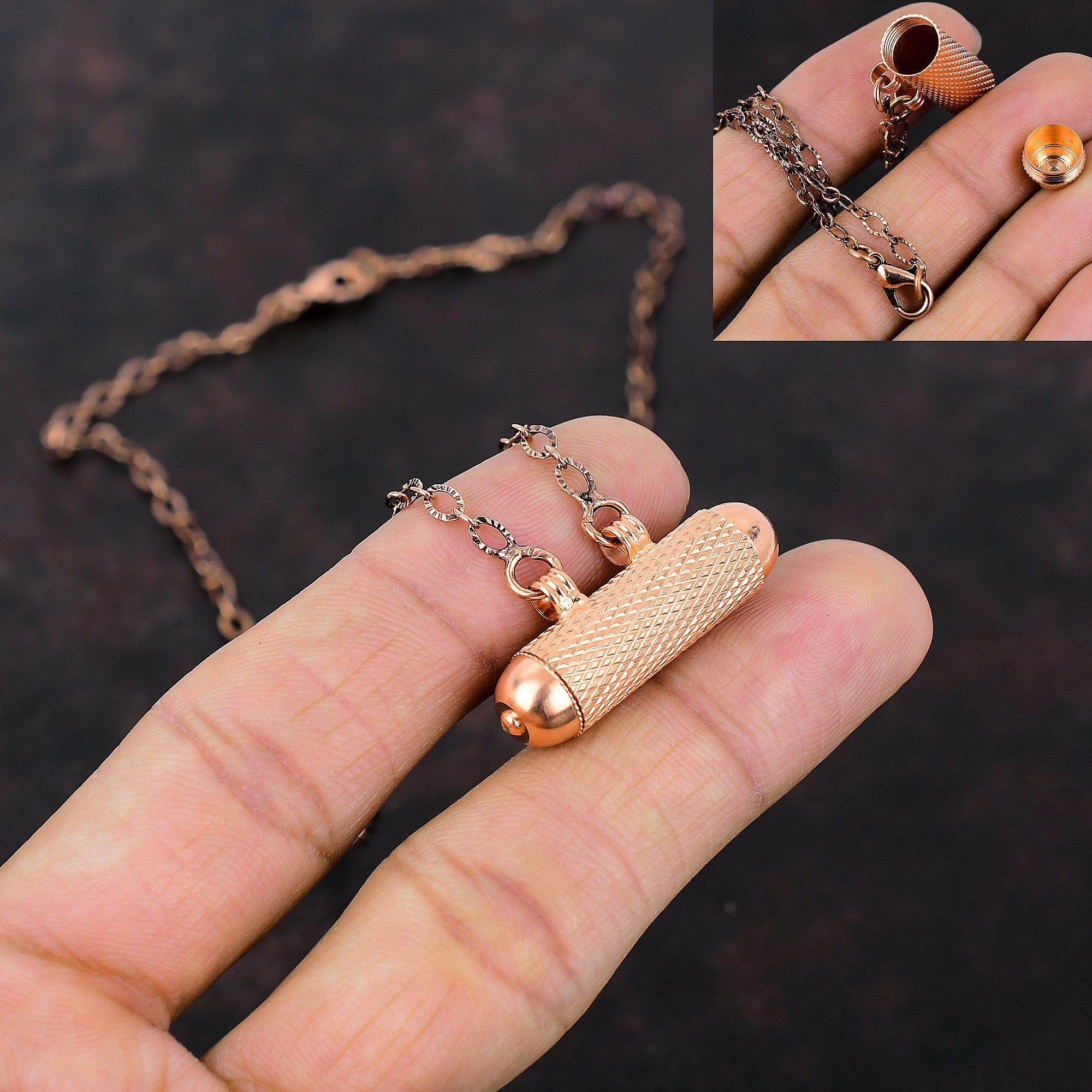 Медный кулон Тавиз Ручная работа Открывающийся Тавиз с цепочкой Кулон Молитвенная коробочка Медные украшения Лучший дизайн Кулон Подарки для нее