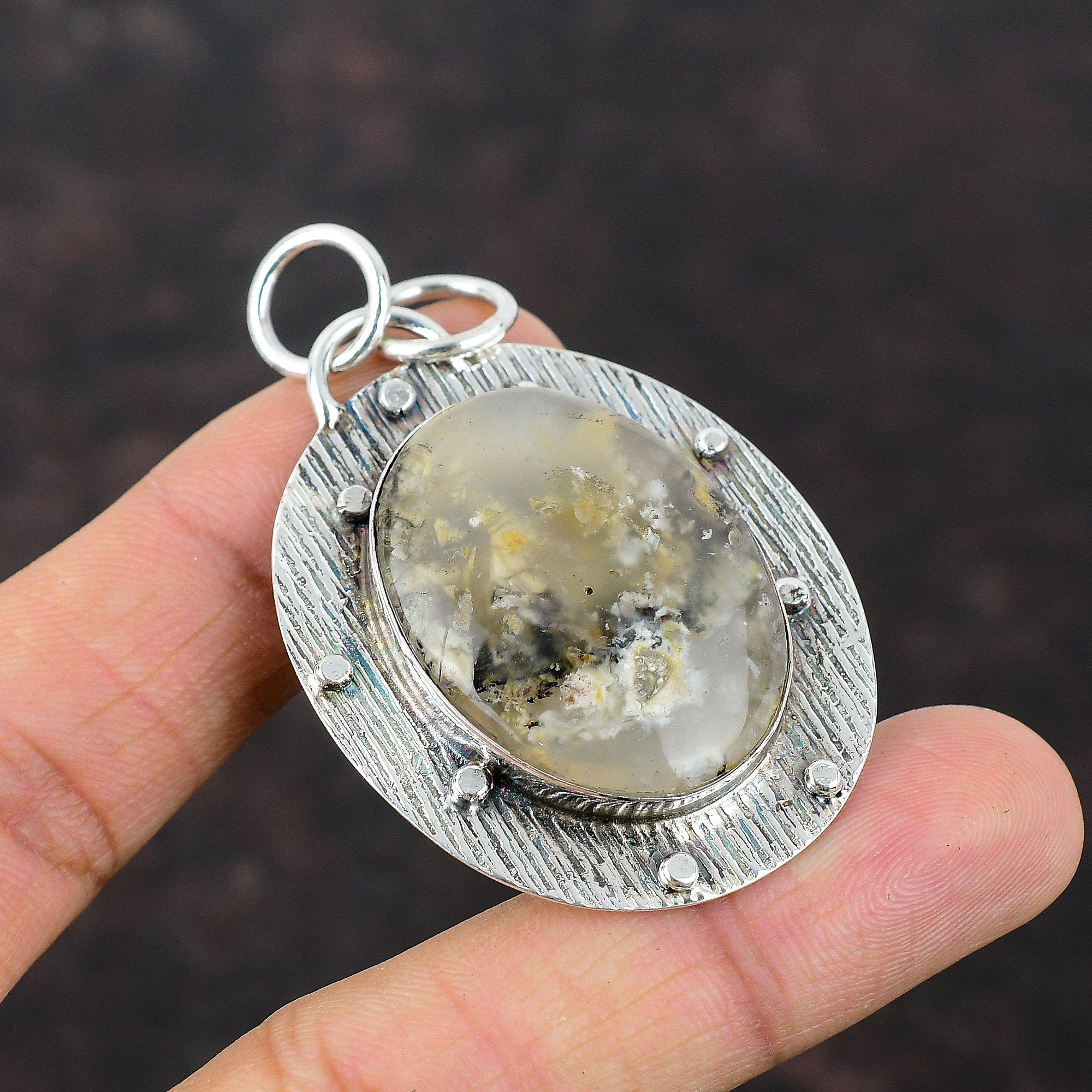 Кулон с агатом из стерлингового серебра 925 пробы, ювелирные изделия из настоящего драгоценного камня, антикварный кулон ручной работы, серебряный ювелирный подарок для женщин, стильный кулон