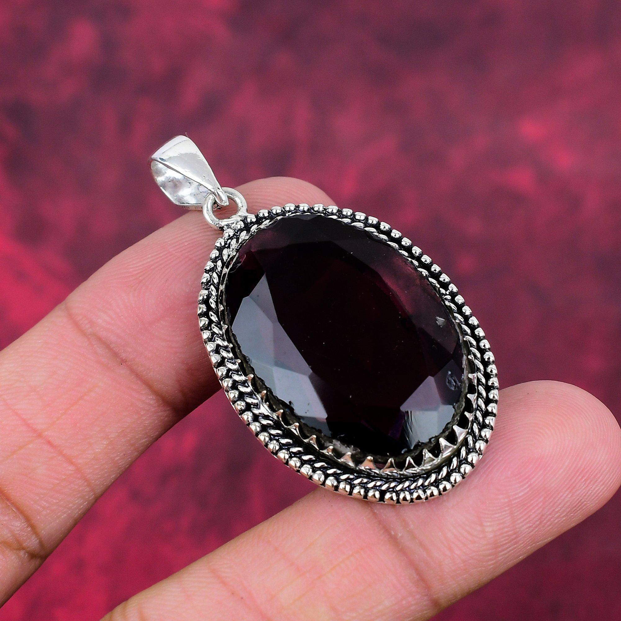 Amethyst Pendant Gemstone Jewelry, 925 Solid Sterling Silver Pendant, Gift For Women Handmade Pendant
