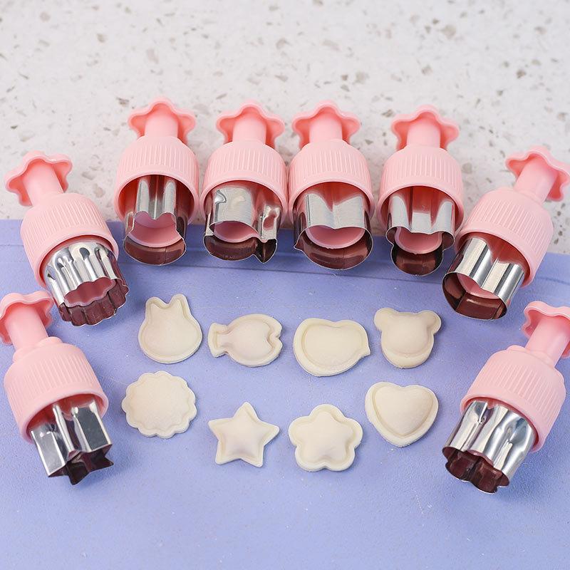 8 шт. в форме сердца, пресс-форма для помадки, печенья, печенья, пластиковые пресс-формы, инструменты для выпечки