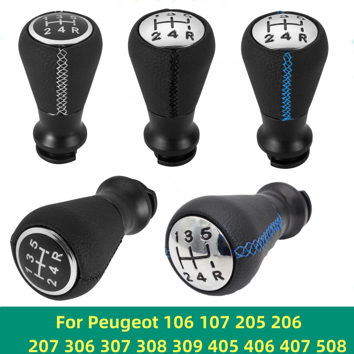 Кожаная ручка переключения передач для Peugeot 106 107 205 206 207 306 307 308 309 405 406 407 508 605 Citroen C1 C3 C4