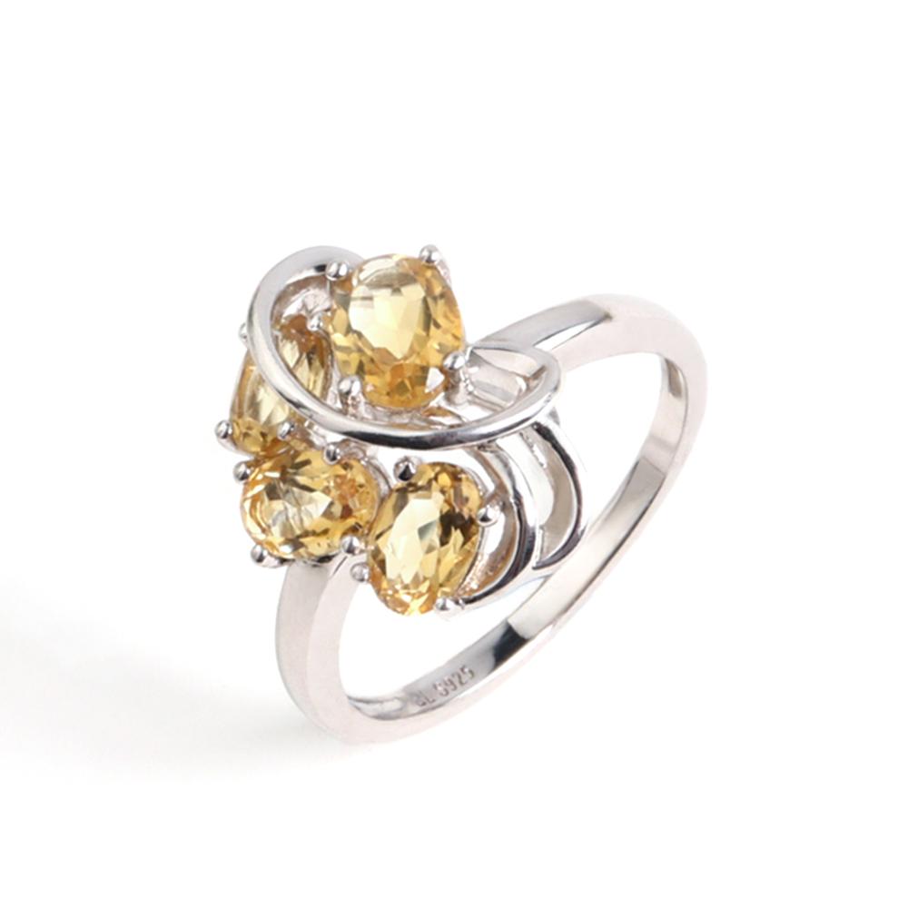 Великолепное кольцо из стерлингового серебра 925 пробы с изысканным дизайном в виде листьев и натуральными цитринами, изящное ювелирное украшение для женщин, подарок на свадьбу и банкет