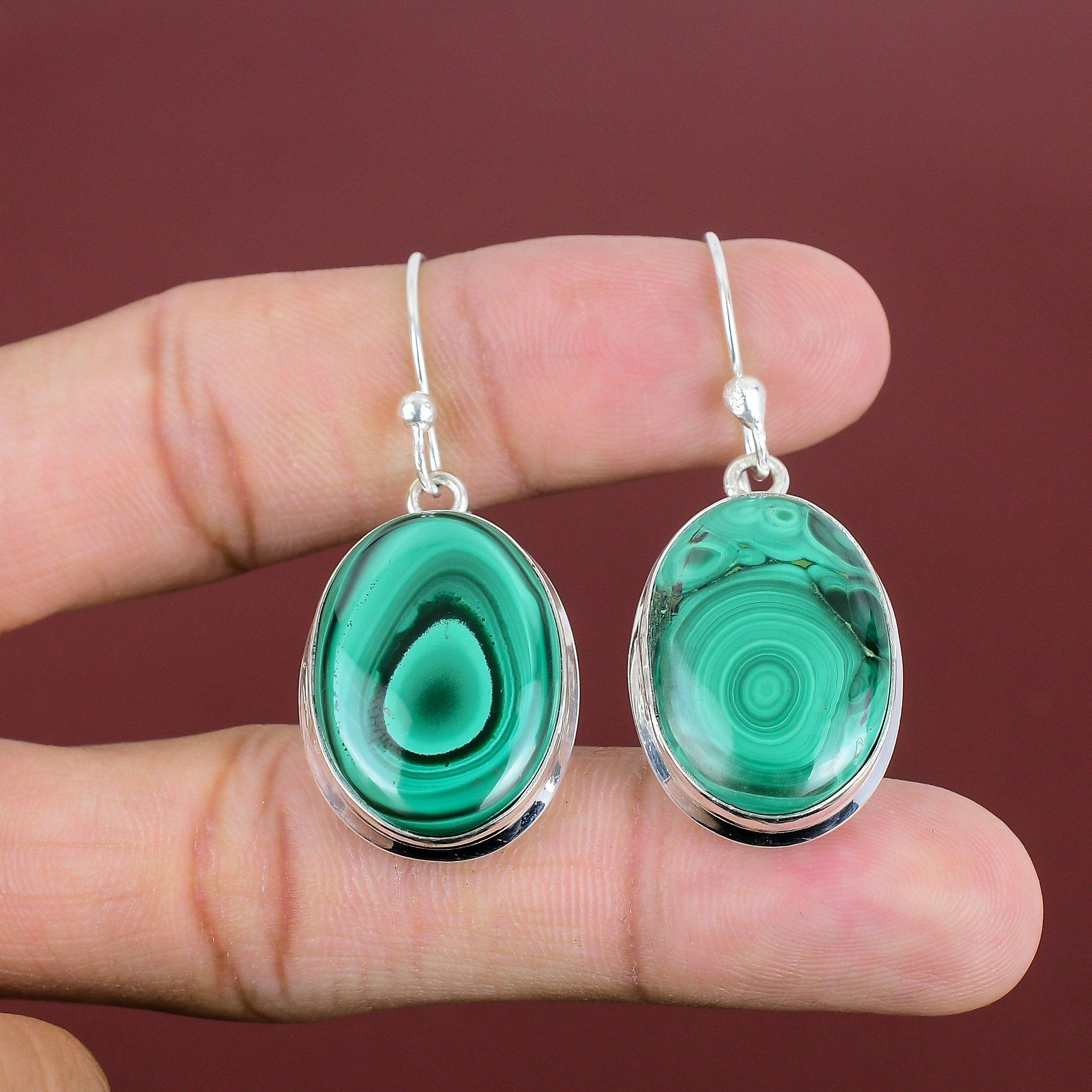 Серьги из малахита, серебряные серьги 925 пробы, ювелирные изделия из драгоценных камней, серьги ручной работы, ювелирные изделия из натурального малахита, подарок для нее, серьги уникального дизайна