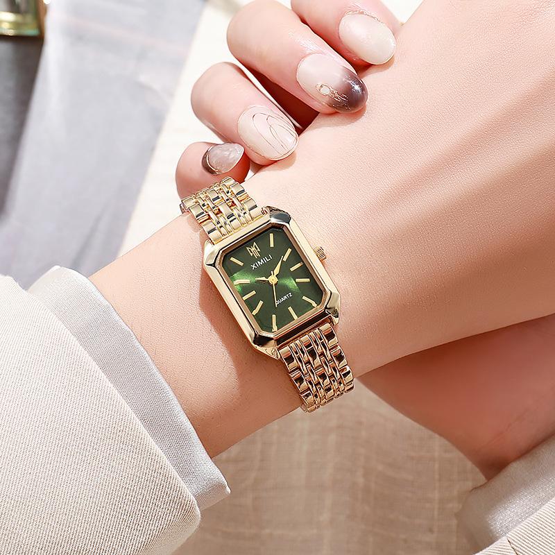 Brand Stainless Steel Strap Watch Women Luxury Gift Quartz Wristwatch Student Fashion Simple Square Quartz Watches