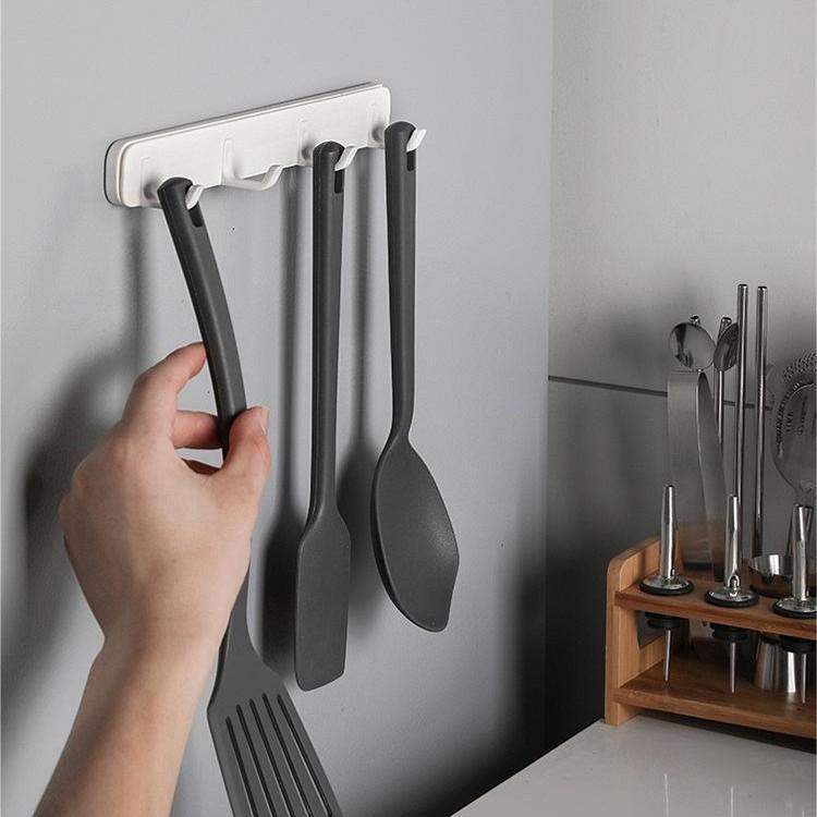 Plastic Wall Mounted Bathroom Kitchen Telescopic Towel Bar Shelf Self-adhesive Rack Paper Roll Holder Hanging Hook Storage Bathroom Supplies