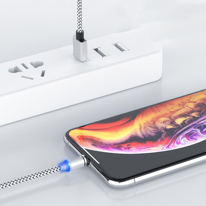 VAORLO - универсальный магнитный кабель зарядки телефона через USB порт для телефонов iphone Xiaomi Huawei Samsung и соединителем Type-C 8 Pin