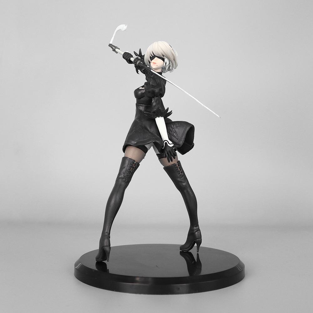 18CM NieR:Automata 2B Anime Figure Toy PVC Collectible Model Doll Statuette Ornament Gift