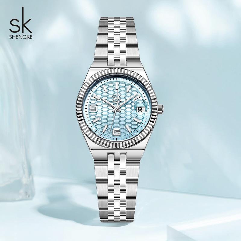 SHENGKE Fashion Design Ladies Watches Top Luxury Women's Quartz Wristwatches Best Gifts Clock for Wife,Family,Friend