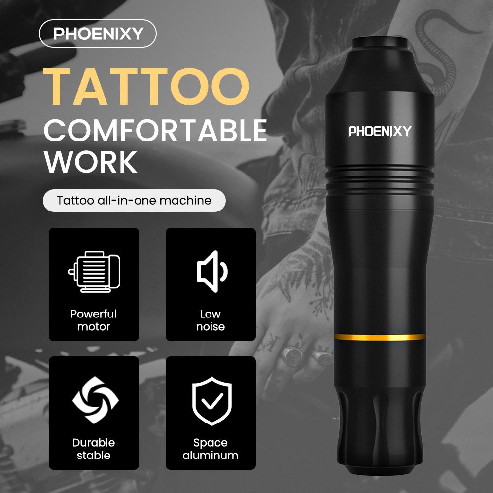 PHOENIXY Профессиональный набор для татуировки, роторная ручка для татуировки с коробкой для татуировки, картридж для перманентного макияжа, тату, боди-арт