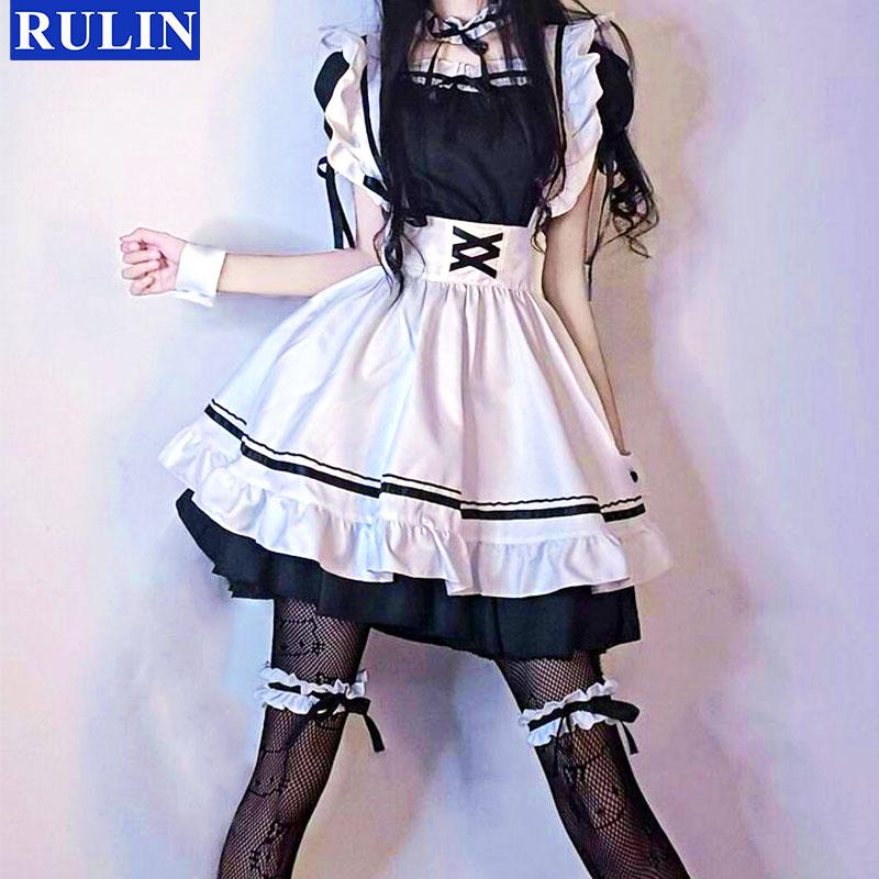 8 Pcs/Set Maid Costume Cosplay Lolita Set Maid Outfit Maid Dress