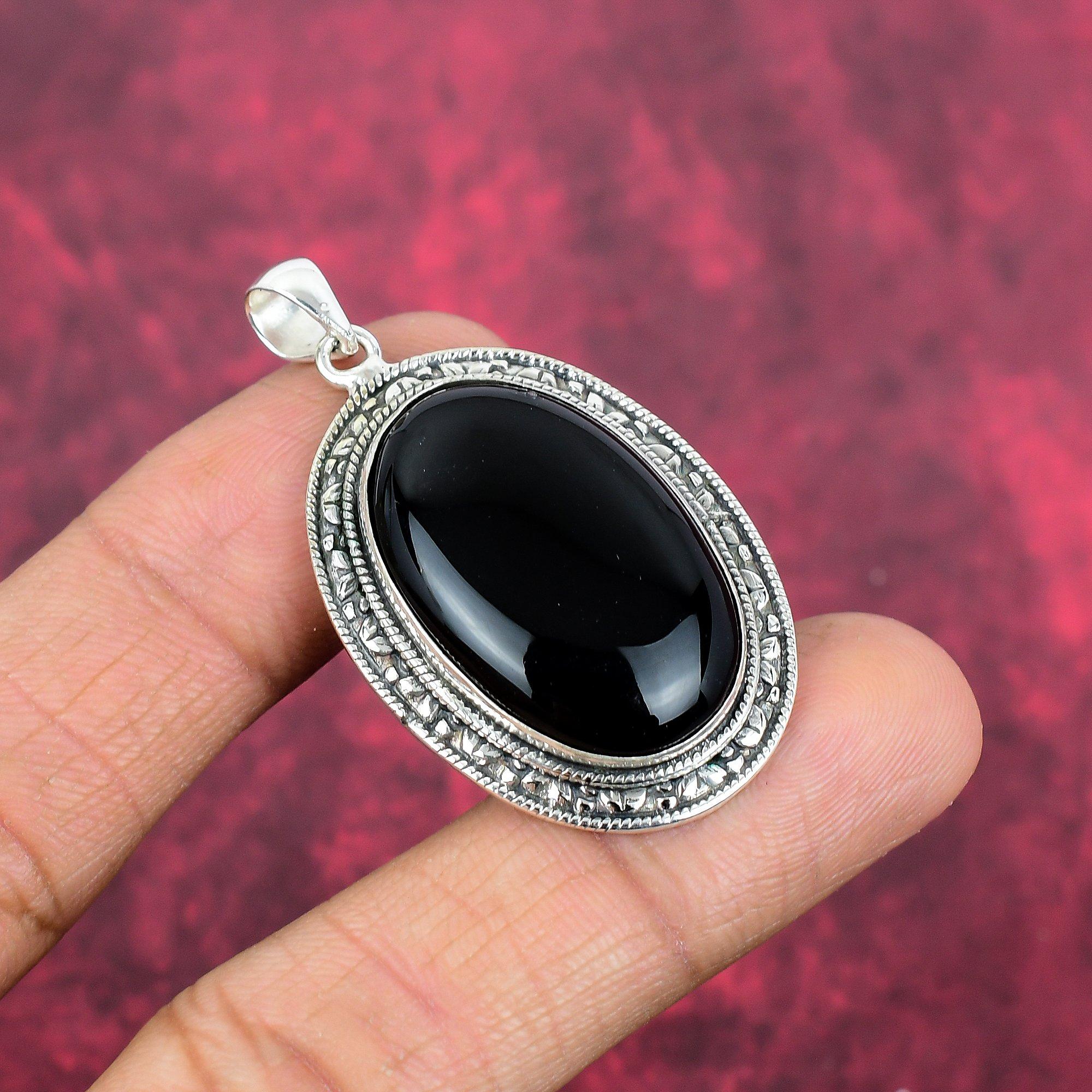 Ювелирные изделия из черного оникса, кулон из стерлингового серебра 925 пробы, ювелирные изделия ручной работы с драгоценными камнями, подарки для жены, абсолютно новый кулон