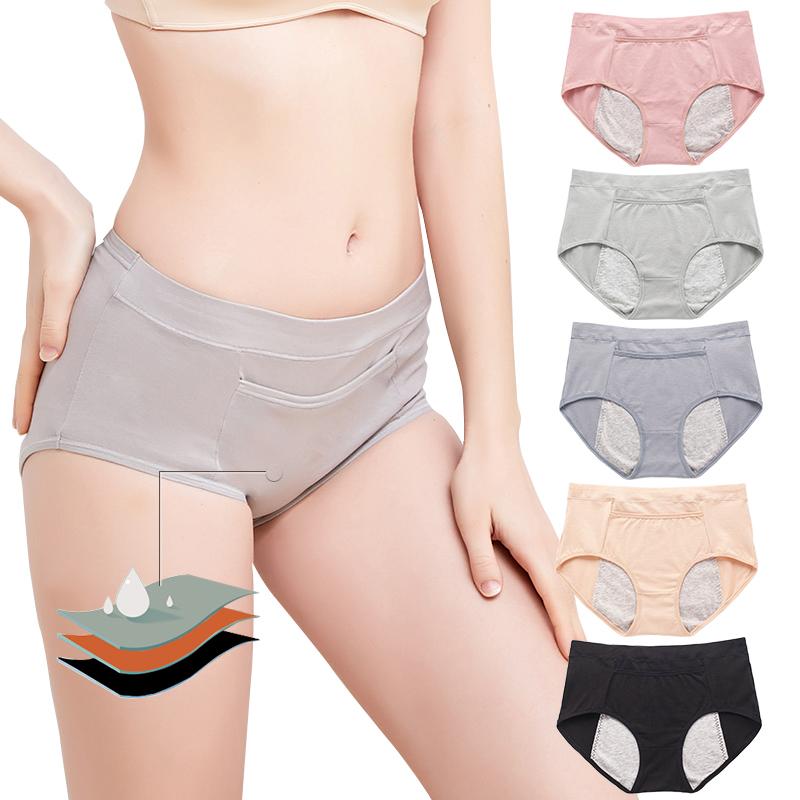 Mid Waist Pocket Physiological Panties Widened Side Leakage Prevention Women Panty Three Layers of Anti-leakage Lady Underwear Briefs