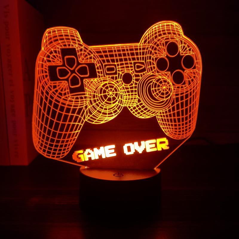 3D светодиодный ночник Серия «Игровой контроллер и наушники», USB лампа для создания атмосферы, Подарочный светильник