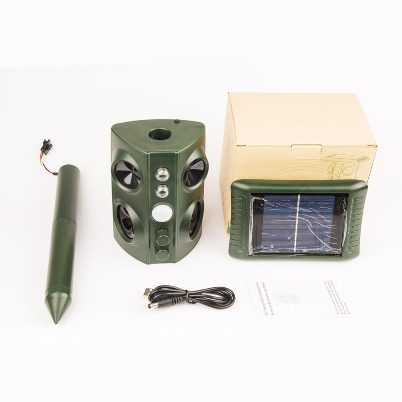 Ультразвуковой отпугиватель мышей, четыре рога, мощный отпугиватель птиц, репеллент для собак, солнечный репеллент для животных