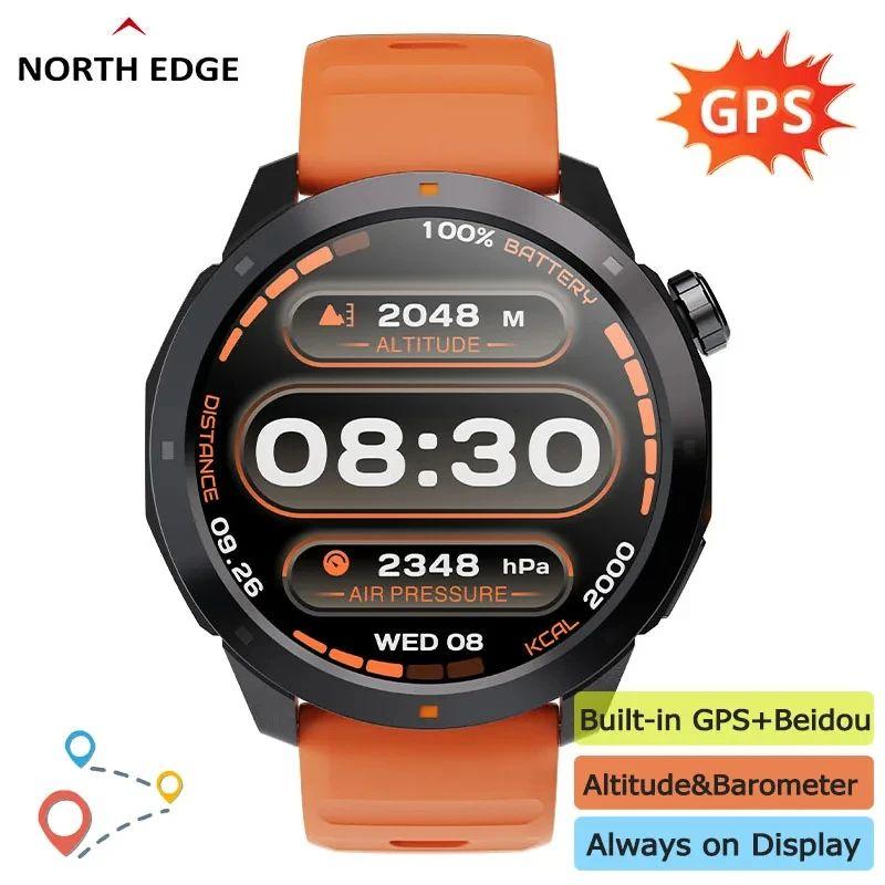 NORTH EDGE X-TREK 2 GPS Track Routs Sports Smart Watch 1.43 Amoled Screen 3ATM Waterproof Watch Bluetooth Call Altitude Compass