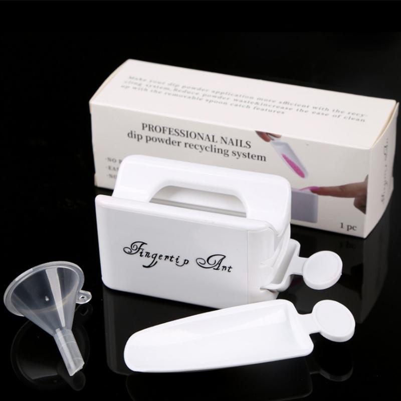 Nail Tool Double Layer Dipping Powder Collection Container Manicure Glitter Powder Storage Tools