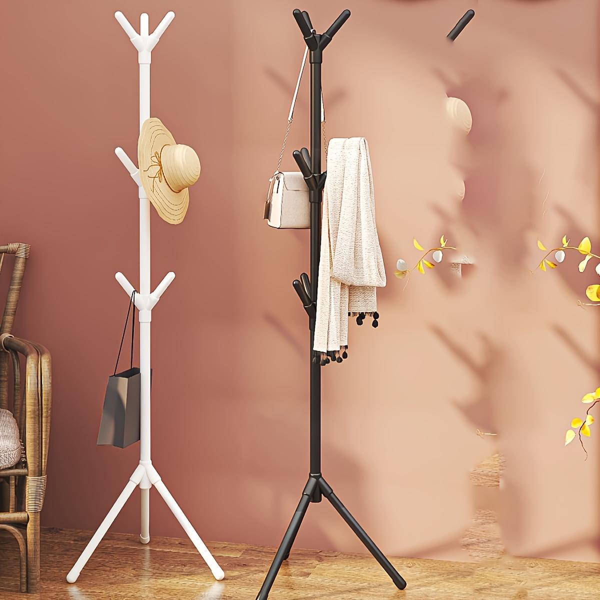 Multi-Functional Metal Coat Rack with 9 Hooks, Portable Branch-Style Hanger with 4 Shelves, for Hats, Bags, Scarves, and Towels, with Home Use