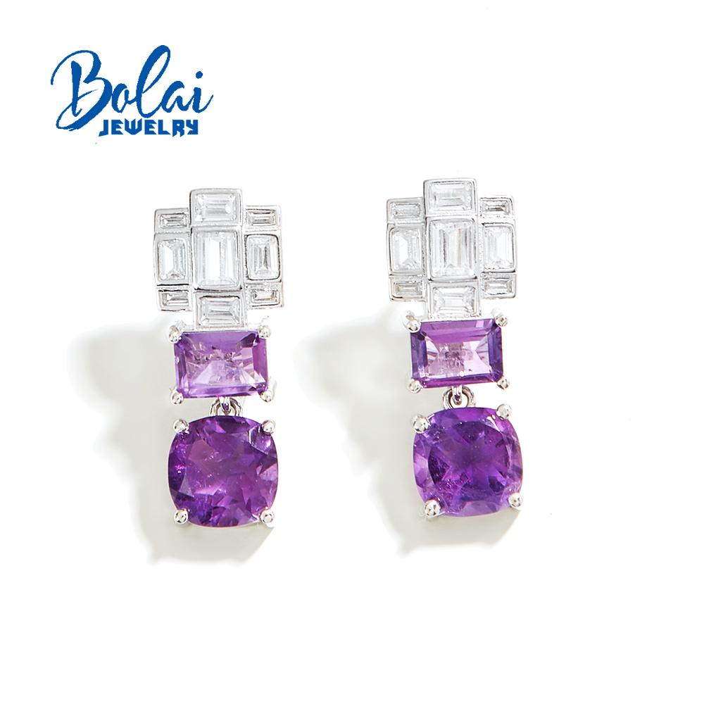 Новые серьги-застежки из натурального африканского аметиста, драгоценный камень, модный дизайн, изысканные украшения для женщин, хороший подарок, новинка 2024 года