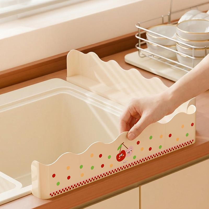 Waterproof Sink Edge Strip - Anti-Splash Guard for Kitchen Counter & Bathroom Basin - Easy To Install Faucet Baffle