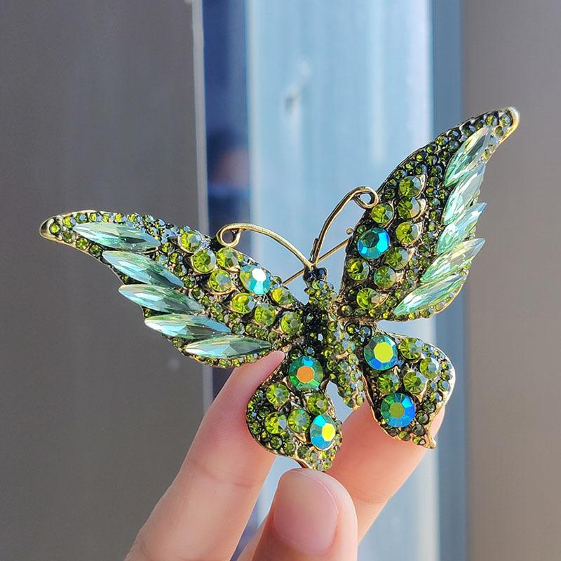 Rhinestone Butterfly Shape Brooch Corsages Decoration Gift for Women Girls