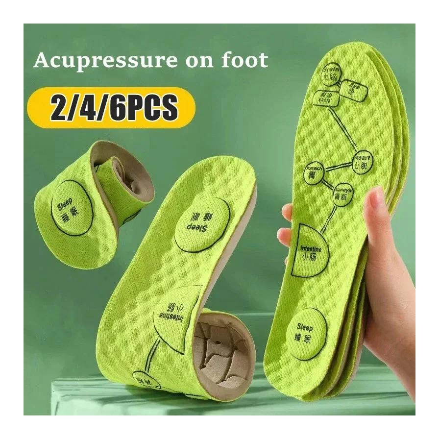 NO.8 точечный массаж на стельках для ног для мужчин и женщин, мягкие дышащие спортивные амортизирующие вставки, впитывающие пот, дезодорирующие стельки, подушечки для обуви