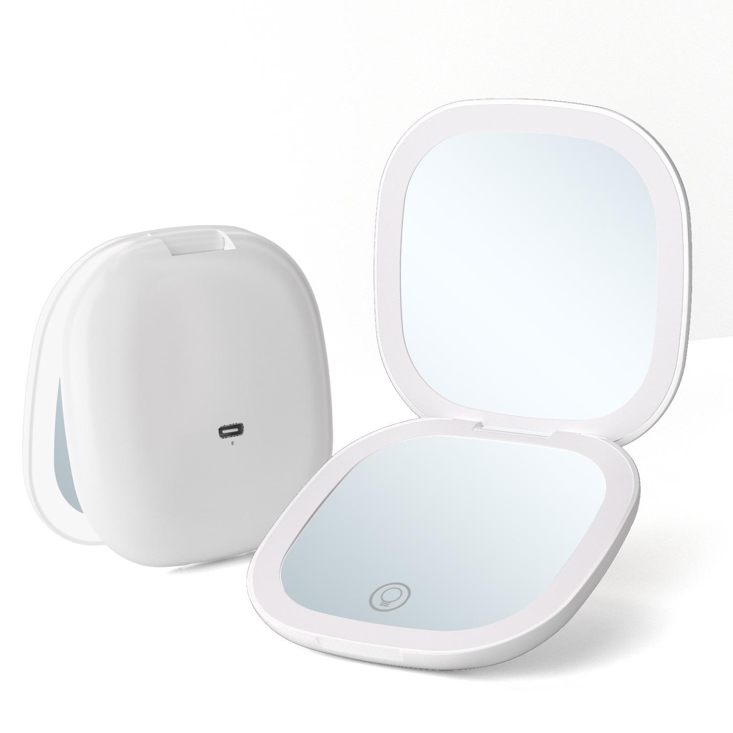 LED Light Mirror Travel Makeup with 5X Magnifying Dimmable Portable Pocket Mirrors