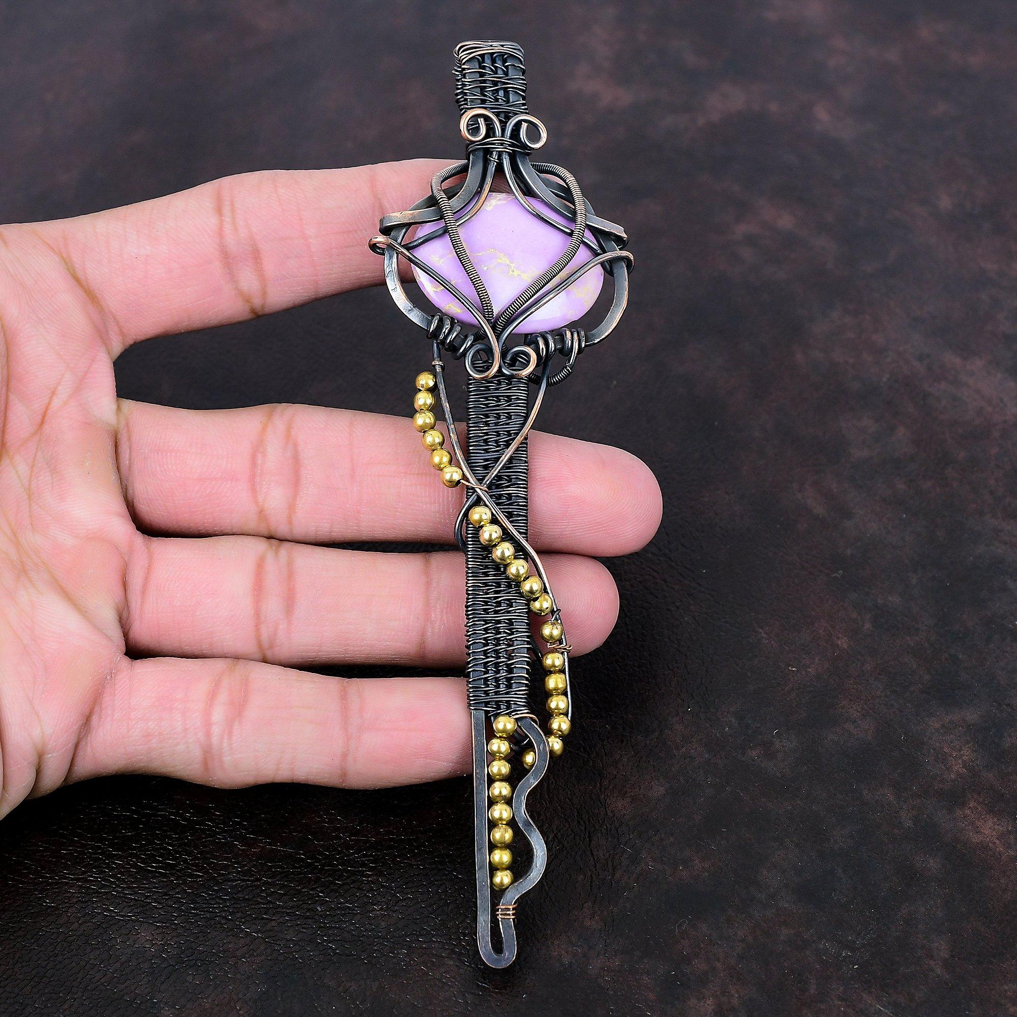 Подвеска из фосфосидеритовой проволоки, подвеска с медной проволокой, настоящие драгоценные камни, подвеска-ключ, подвеска с медной проволокой, подвеска ручной работы, свадебный подарок