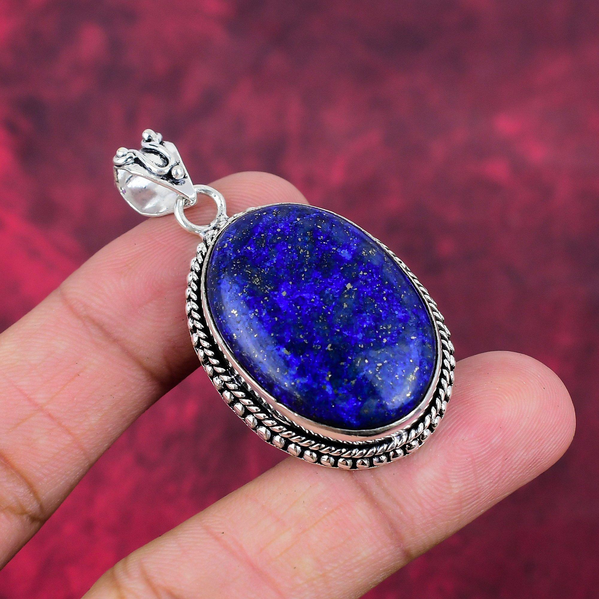 Lapis Lazuli, Tanzanite Pendant Handmade Gemstone Jewelry, 925 Solid Sterling Silver Pendant ,Unique Design Jewelry Pendant
