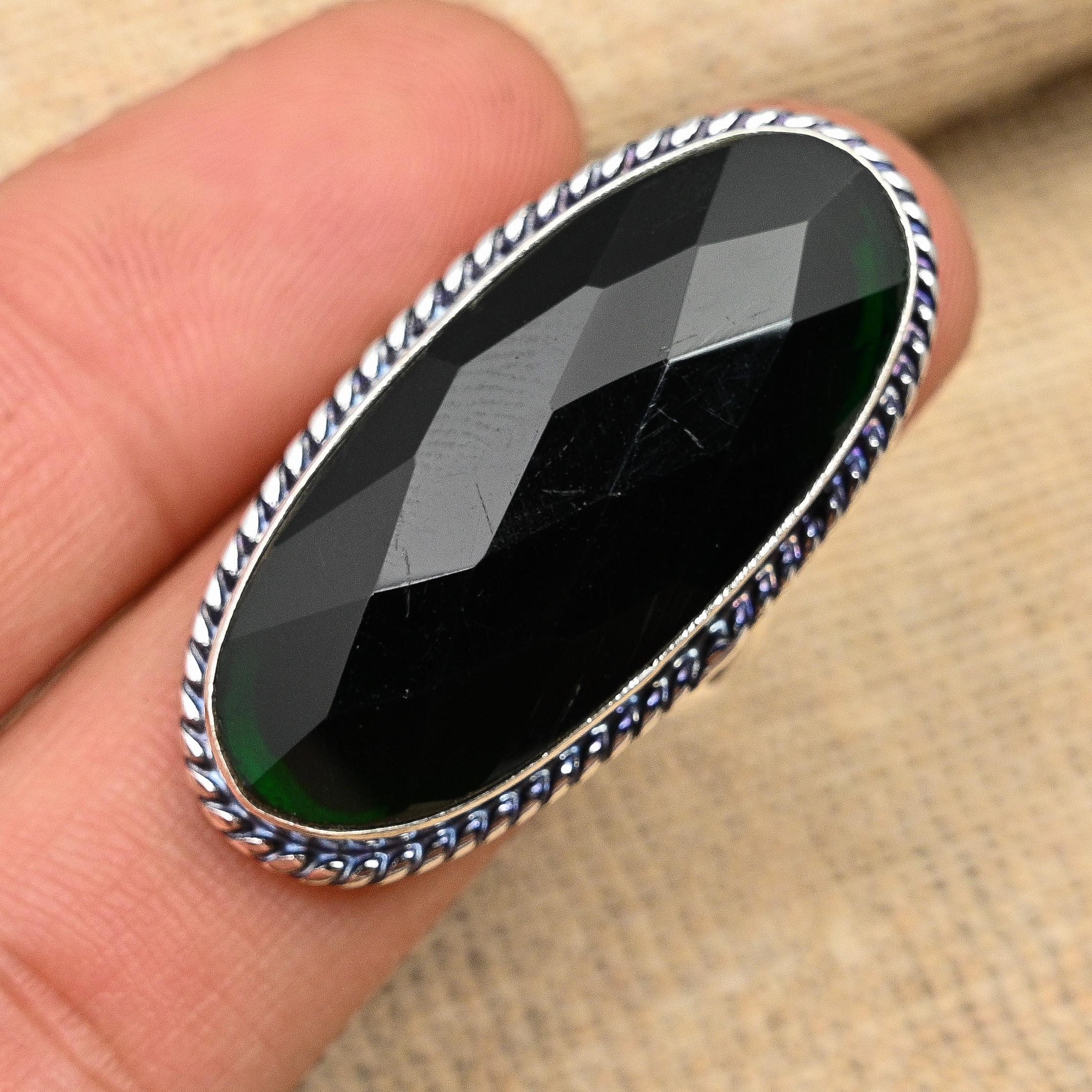 Ювелирные изделия из стерлингового серебра 925 пробы с хром-диопсидом и драгоценным камнем ручной работы на Рождество