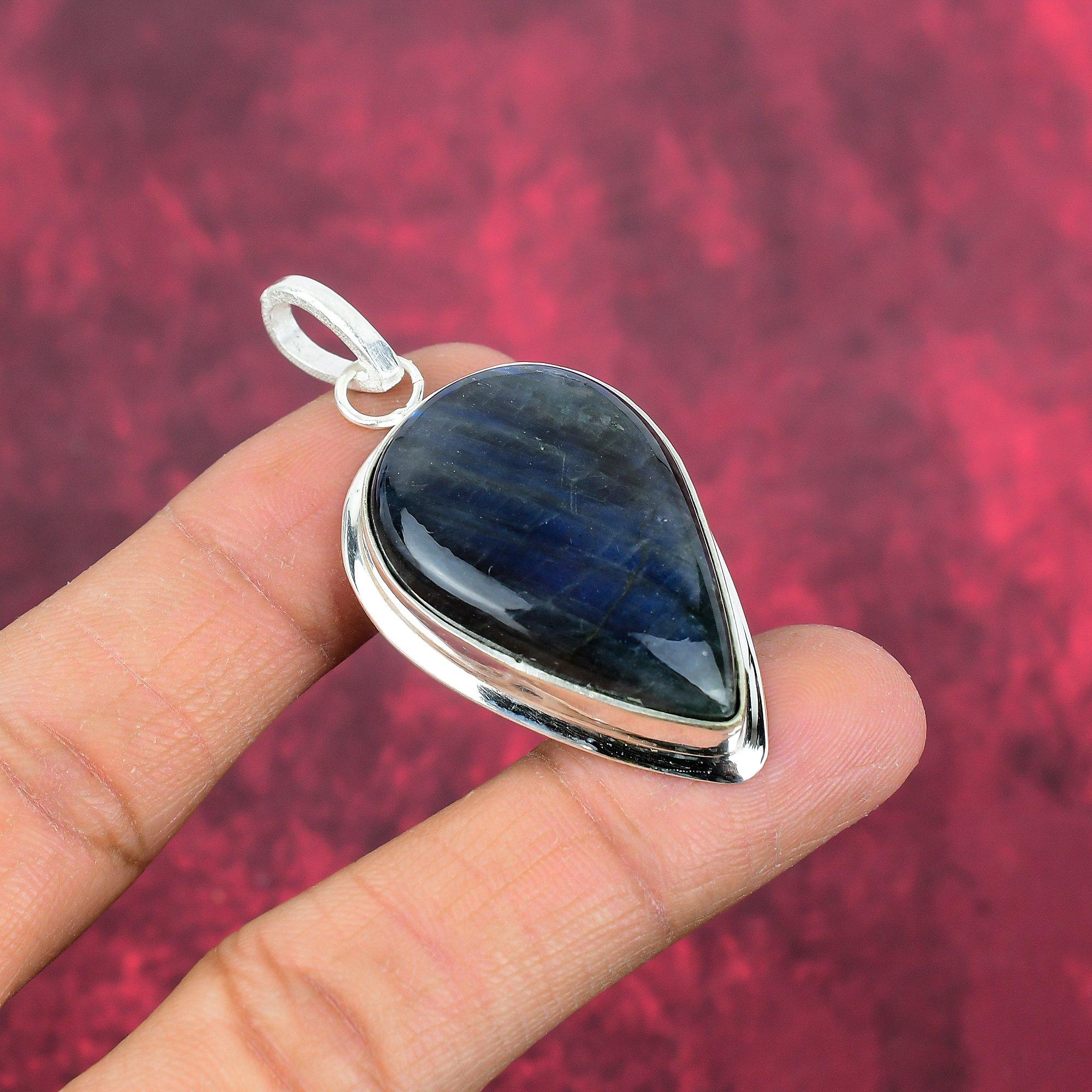 Labradorite Pendant, Handmade Gemstone 925 Sterling Silver Pendant Antique Jewelry, For Gift Silver Jewelry