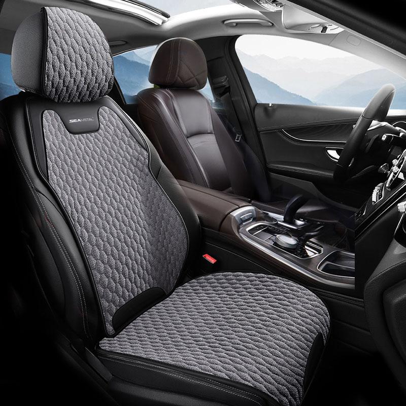 SEAMETAL Льняная накидка на переднее сиденье автомобиля, дышащая льняная подушка для сиденья автомобиля, противоскользящий протектор для автокресла