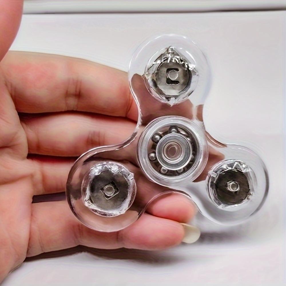 Цветной светодиодный кристаллический гироскоп для кончика пальца - светящийся, регулируемый релаксационный гироскоп, прозрачный материал ПК, 4-скоростной цветной гироскоп