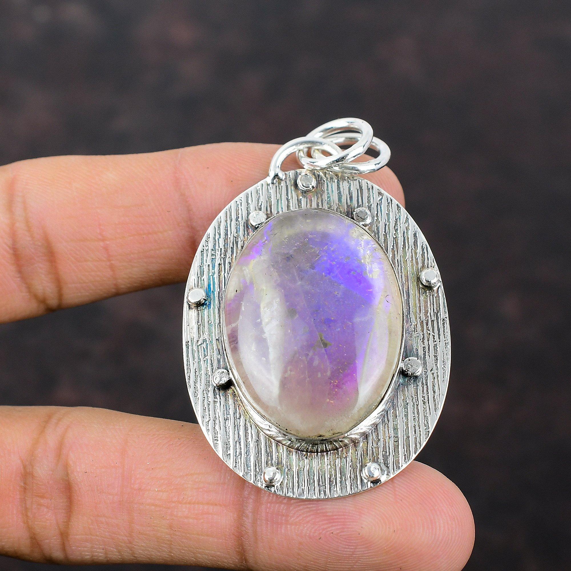 Rainbow Mystic Opal Pendant 925 Sterling Silver Pendant Gemstone Jewelry Handmade Pendant Gift For Women Birthstone Pendant Designer Jewelry