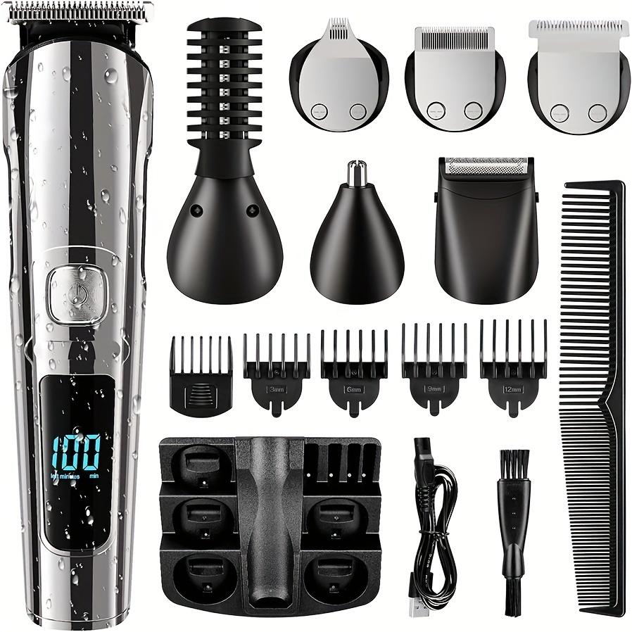 6-in-1 Waterproof Beard Trimmer for Men - Cordless Hair Clippers, Precision Groomer, Nose Hair Trimmer, Body Shaver
