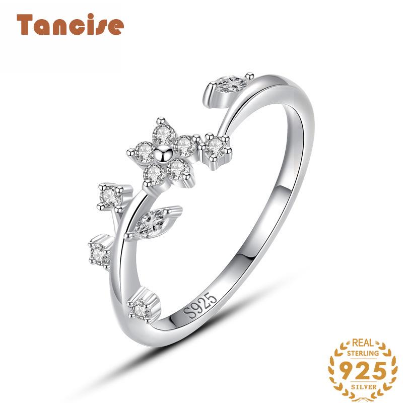 Tancise Classic стерлингового серебра 925 пробы кольцо с цирконом женские ювелирные изделия свадебное обещание вечерние подарок